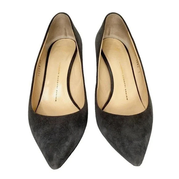 Giuseppe Zanotti High Heel Pump Gray Suede Pointed Toe Womens 40 IT / 10 US - Picture 9 of 14